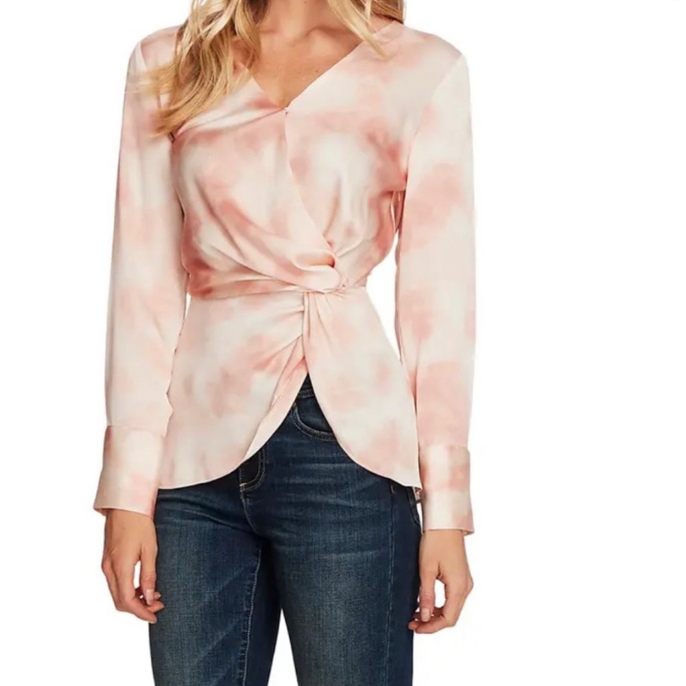 Vince Camuto Blush Pink Tie-Waist Blouse - Picture 3 of 6